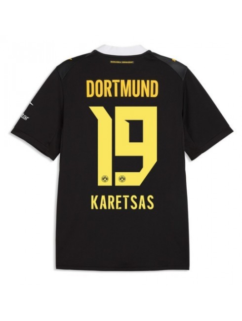 Moški Nogometna dresi replika Borussia Dortmund Konstantinos Karetsas #19 Gostujoči 2026-27 Kratek rokav Moški Nogometna dresi replika Borussia Dortmund Konstantinos Karetsas #19 Gostujoči 2026-27 Kratek rokav